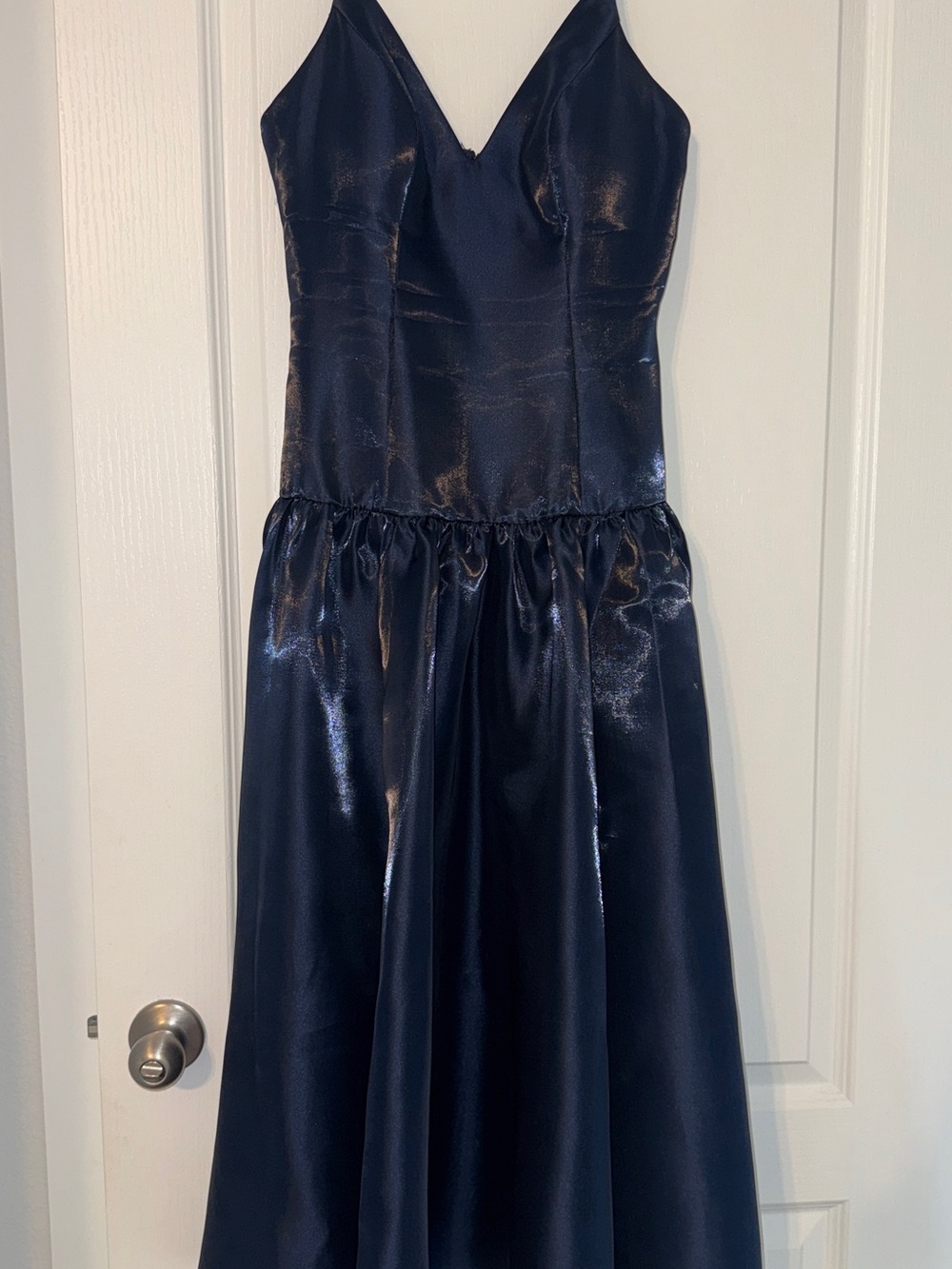 Navy satin dress